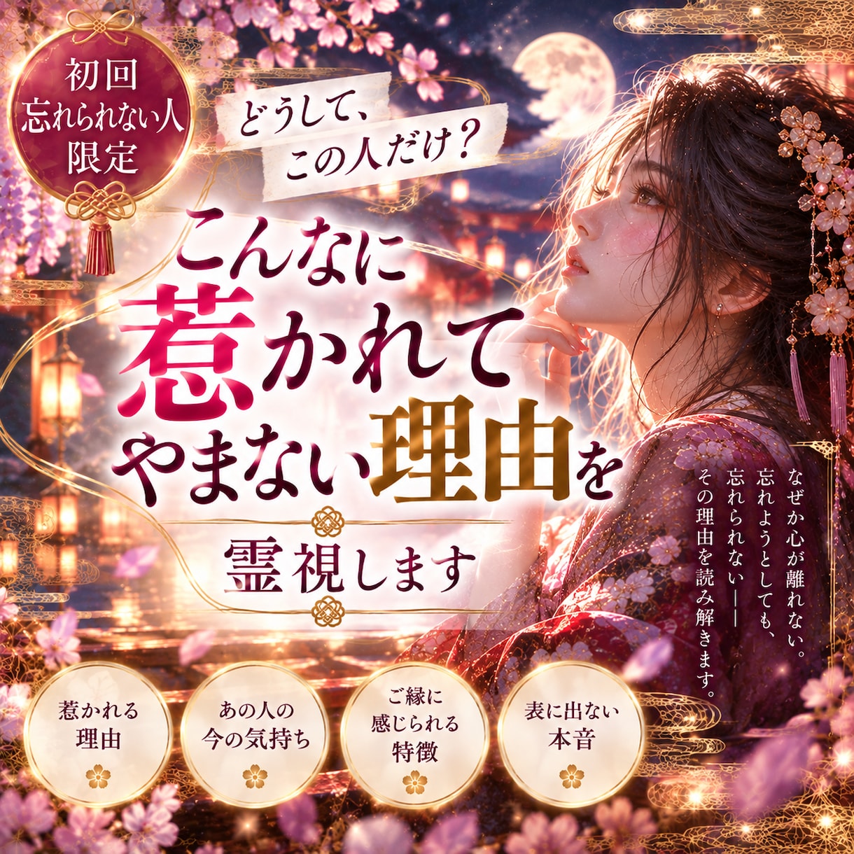 初回・忘れられない人限定！惹かれる理由を霊視します どうしてこの人だけ？心が離れない理由を読み解きます イメージ1
