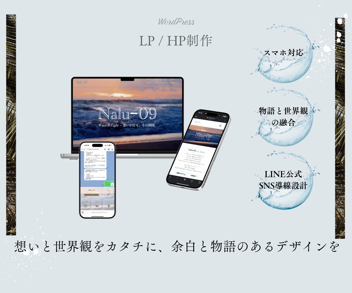 想いと世界観をカタチにするWebサイトを制作します テンプレートに見えない、余白と物語のあるデザインを イメージ1
