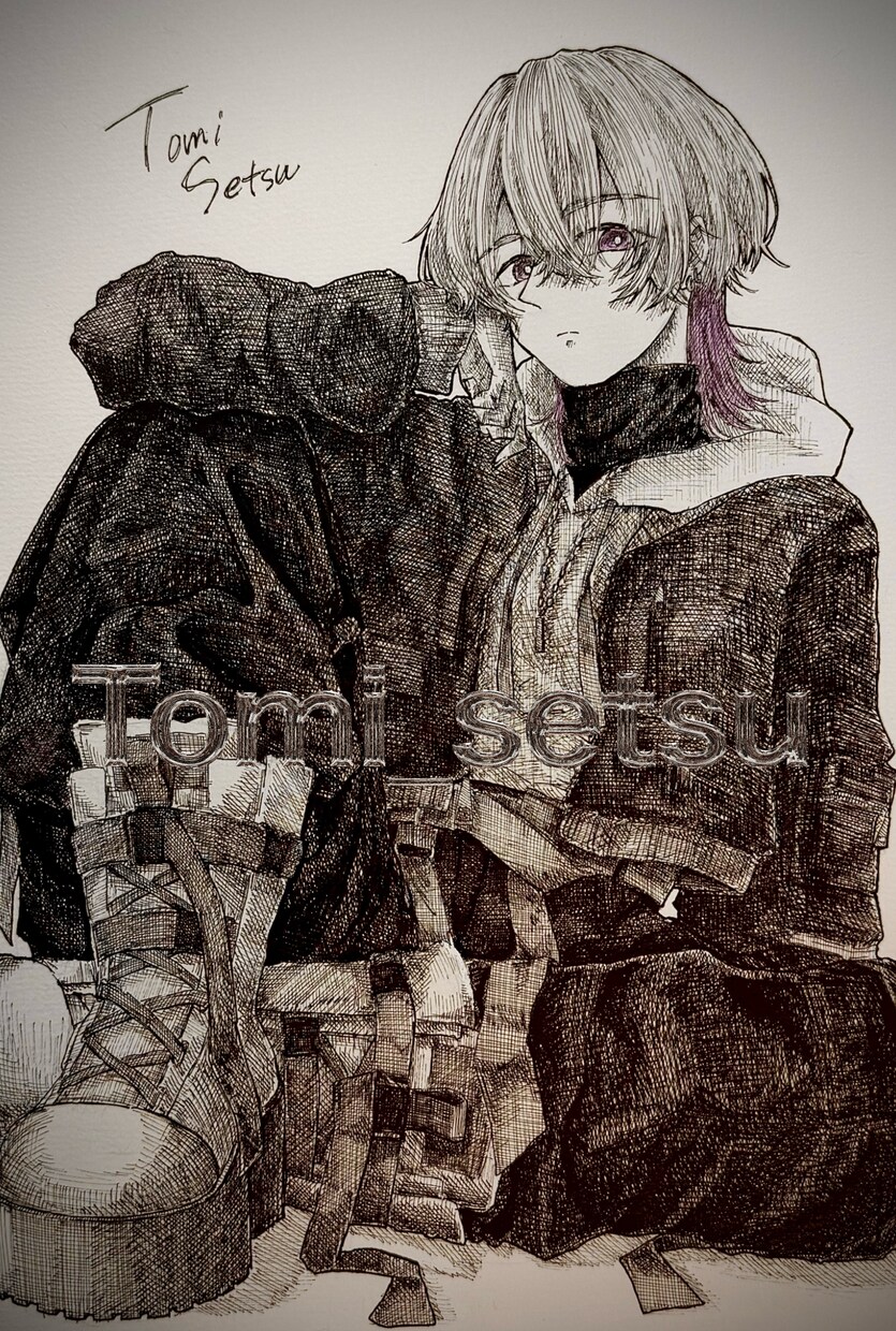 白黒のアナログイラストで、あなたのキャラを描きます SNSアイコン･立ち絵･一枚絵など イメージ4