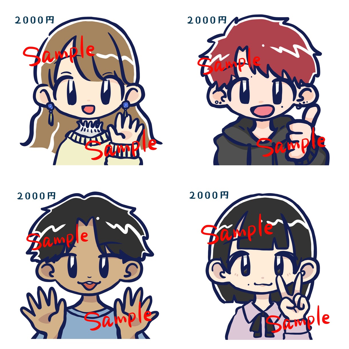 デフォルメ似顔絵描きます ポップなキャラデザで目を引く！ イメージ2
