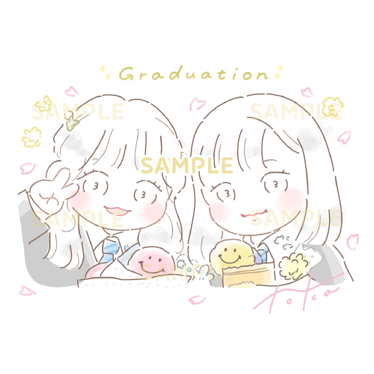 2-3人用♡お写真からゆるふわ似顔絵をお描きします 記念日のプレゼントや思い出作りにどうぞ♪ イメージ4