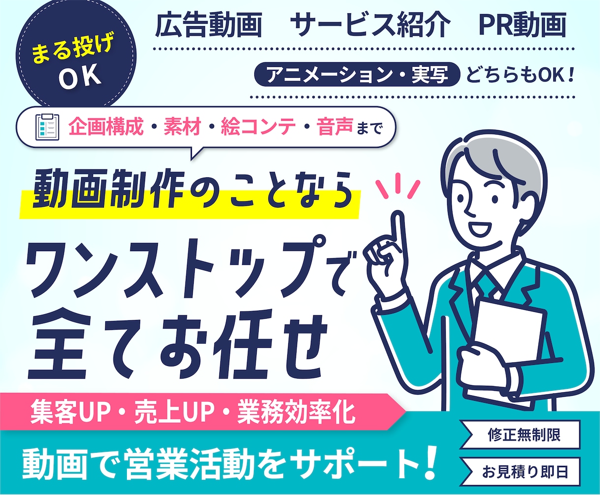 アニメーション広告動画を制作します 丁寧且つ迅速な対応で初めての方も安心！ イメージ1
