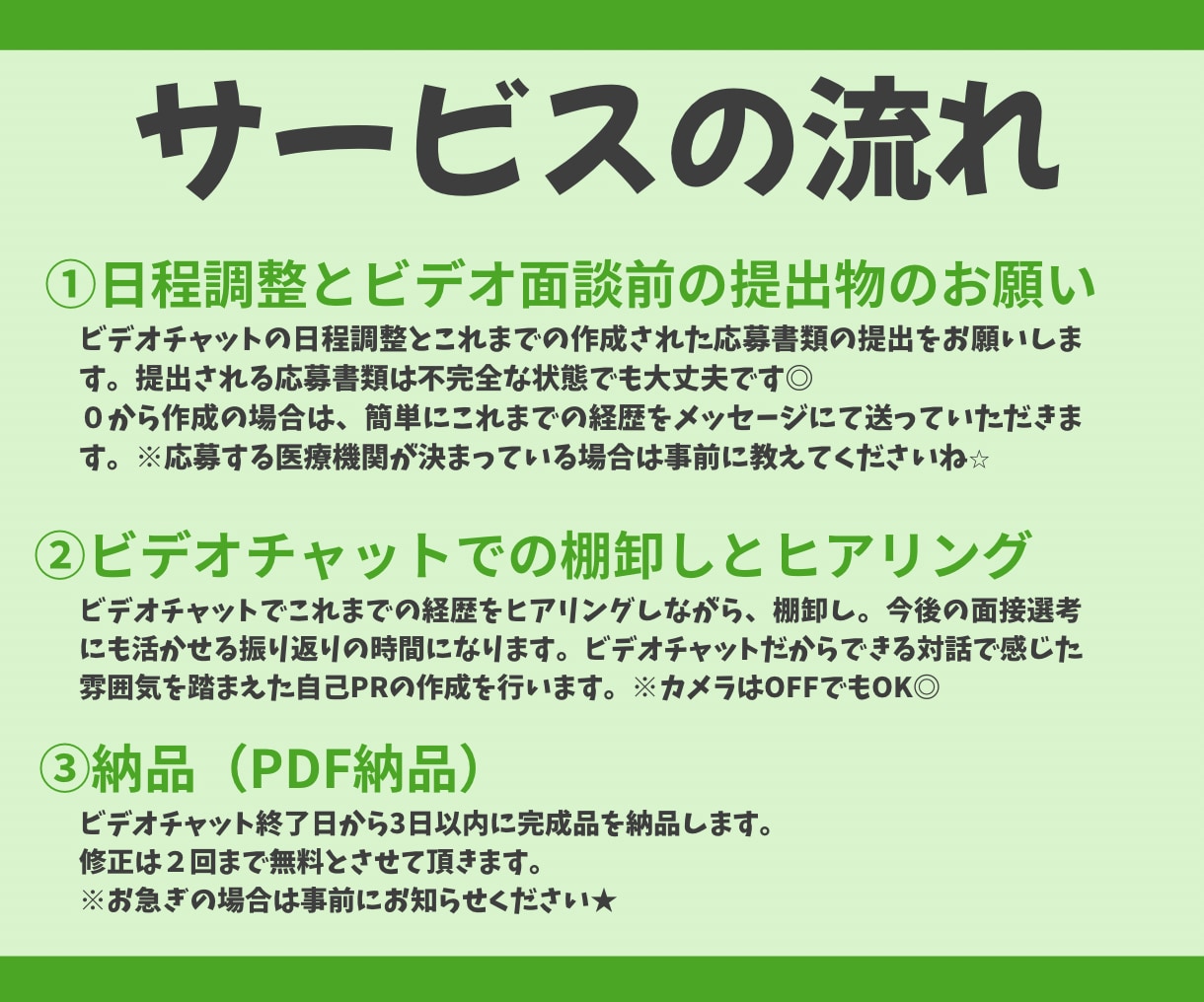 看護師向け履歴書/職務経歴書作成します 私自身の経験を踏まえ選考に向けた転職サポートをいたします。 イメージ5