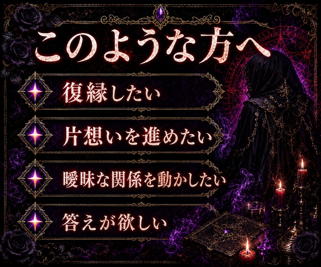 初回限定※神霊魔術で想い人の心を丸裸にします 表に出さない本音・恋の障害・今後の進展と動くべき一手を視ます イメージ4