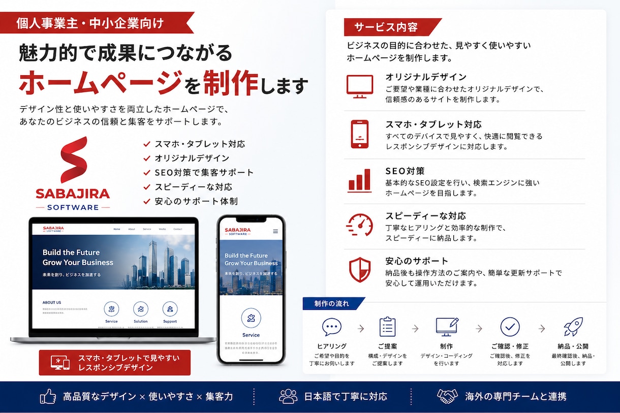 Webサイト 制作いたします 個人事業主・中小企業向けホームページを制作します イメージ2