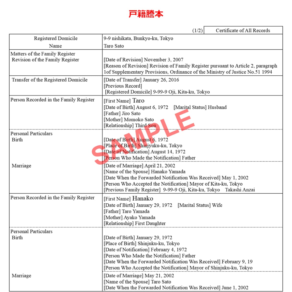戸籍謄本の翻訳3,800円から行います 最短当日納品も可能です！戸籍をスマホで撮影して送るだけ！ イメージ2