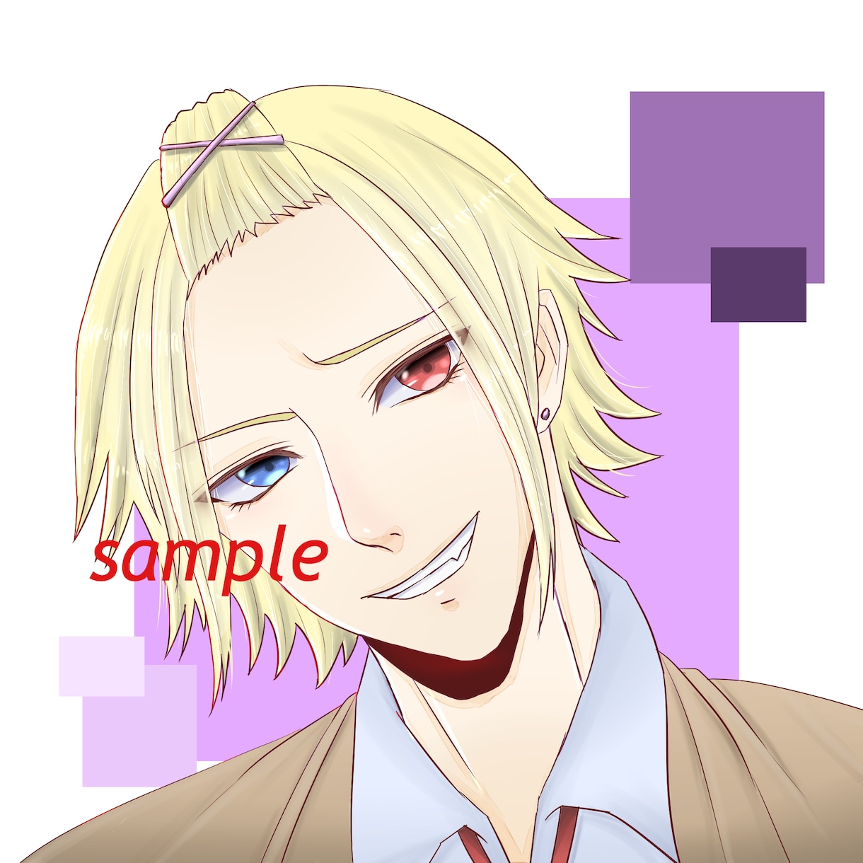 最短1日！あなただけのSNS用アイコン描きます ご希望に沿った男性アイコンを描きます イメージ2