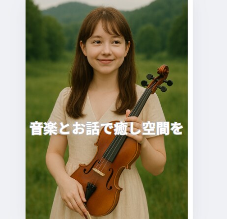 ふとした時のお話相手になります ご希望の方にはバイオリン演奏も致します（演奏は23時まで） イメージ1
