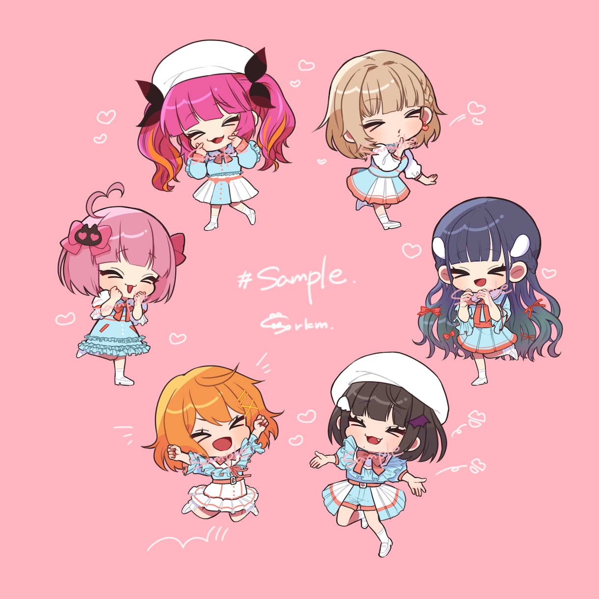 可愛いミニキャラ(二頭身)描きます グッズや、配信での立ち絵などに利用できるミニキャラを描きます イメージ2