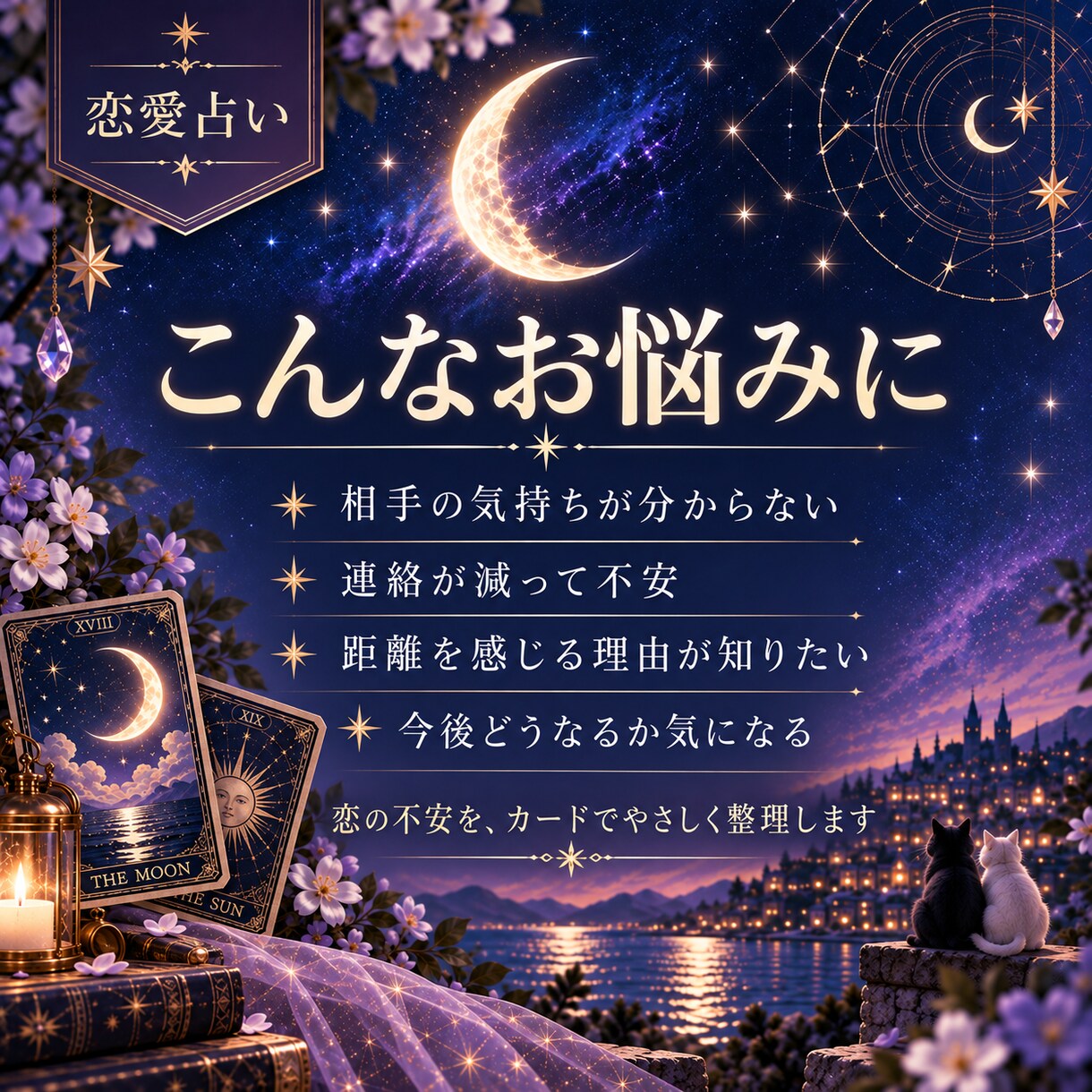 復縁・秘密の恋のこれから流れをタロットで占います 人には言いづらい恋も、責めずに丁寧に読み解きます。 イメージ2