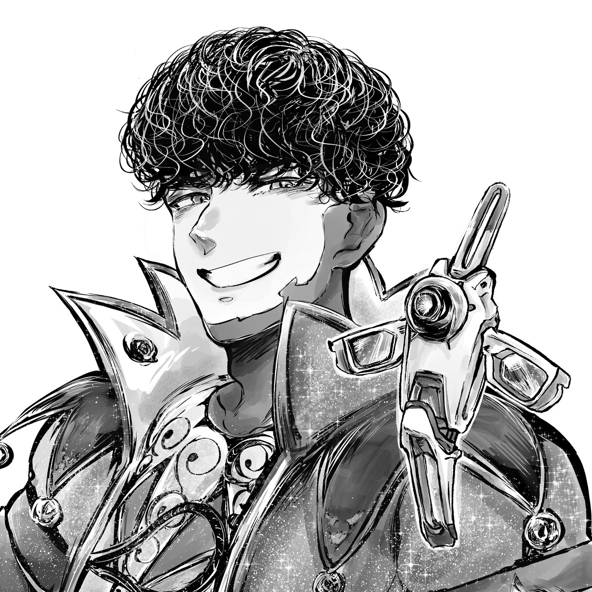 一枚絵・SNSアイコンをモノクロで承ります 最短3日で納品可能！お気軽にご相談ください。 イメージ1