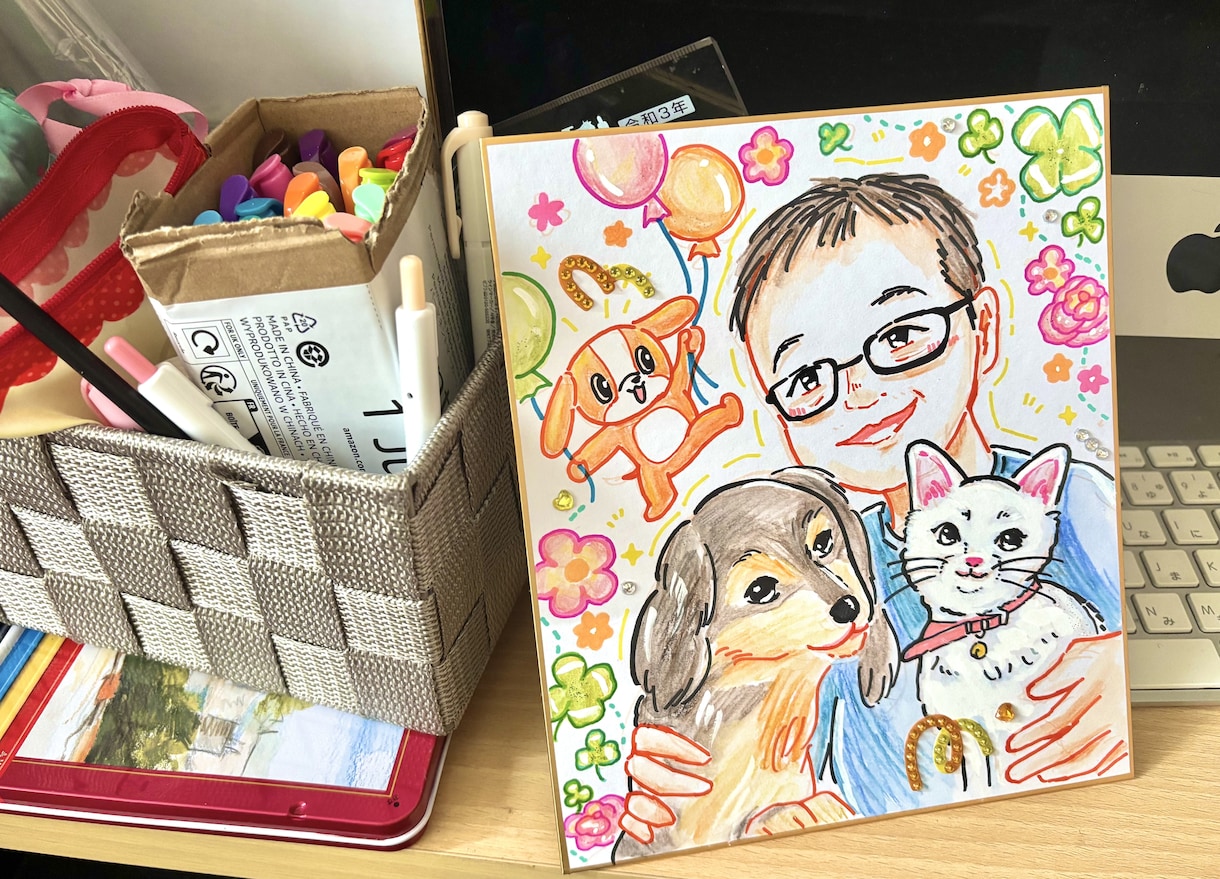 見た瞬間、笑顔になる！似顔絵描きます 世界に一つだけの笑顔を色紙イラストに！ イメージ1