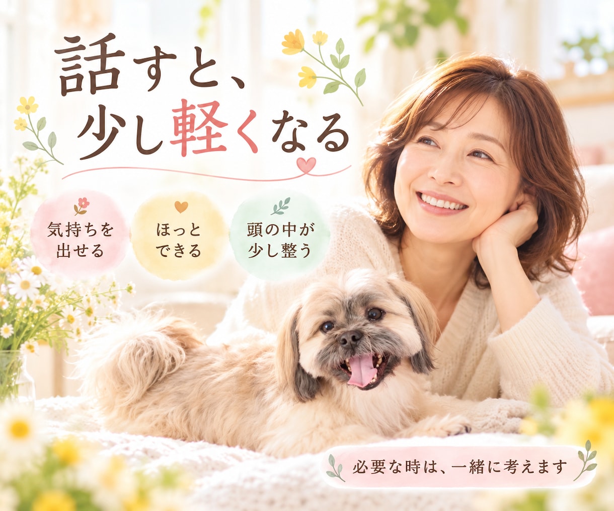 ただ話したいあなたのお話をゆっくり聞きます 愚痴もモヤモヤも結論のない話もそのまま聞きます イメージ1