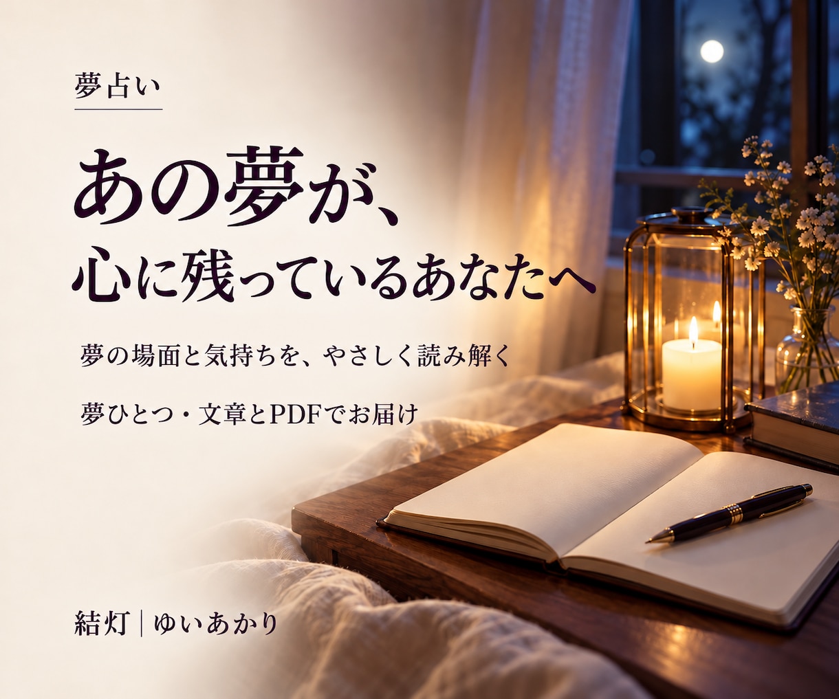 夢占いで心に残った夢をやさしく読み解きます 夢の場面と気持ちをたどる、あなただけの夢メモ イメージ1