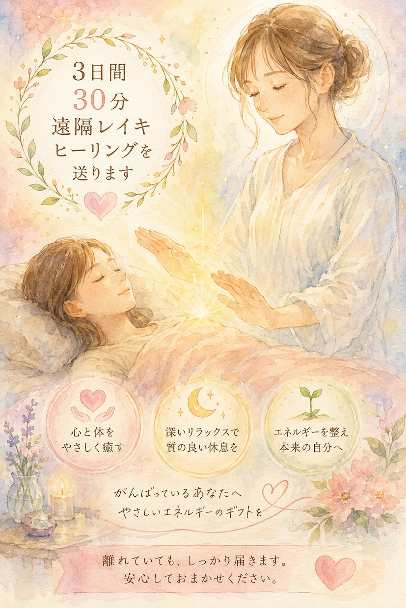 3日間お疲れリセット30分の遠隔レイキ送ります 心身の重さをじっくり解きほぐす＊最終日にメッセージをお届け イメージ1