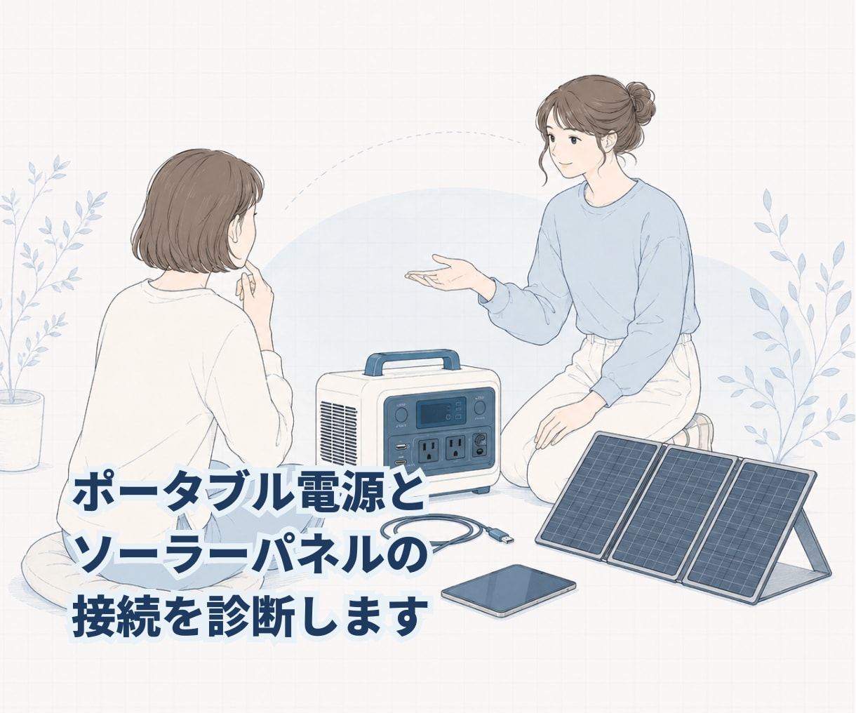 ポータブル電源とソーラーパネルの接続を診断します 8年間90台以上の実機経験で接続診断 イメージ1