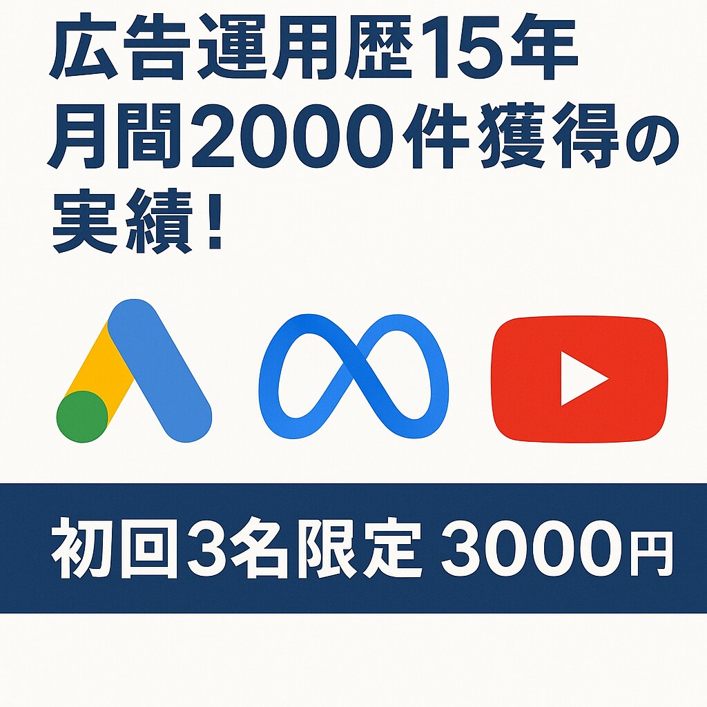 広告運用のプロが直接アドバイスします 【3名限定3,000円】ココナラ初出品お試し価格 イメージ1