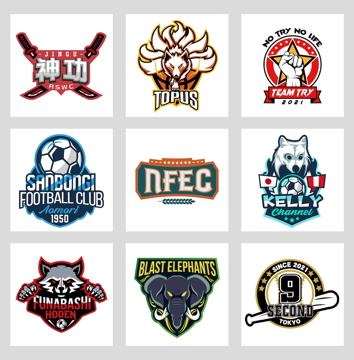 スポーツチームのエンブレムロゴ作成します サッカー、バスケ、野球、バレー、アメフト、なんでもどうぞ！ イメージ2