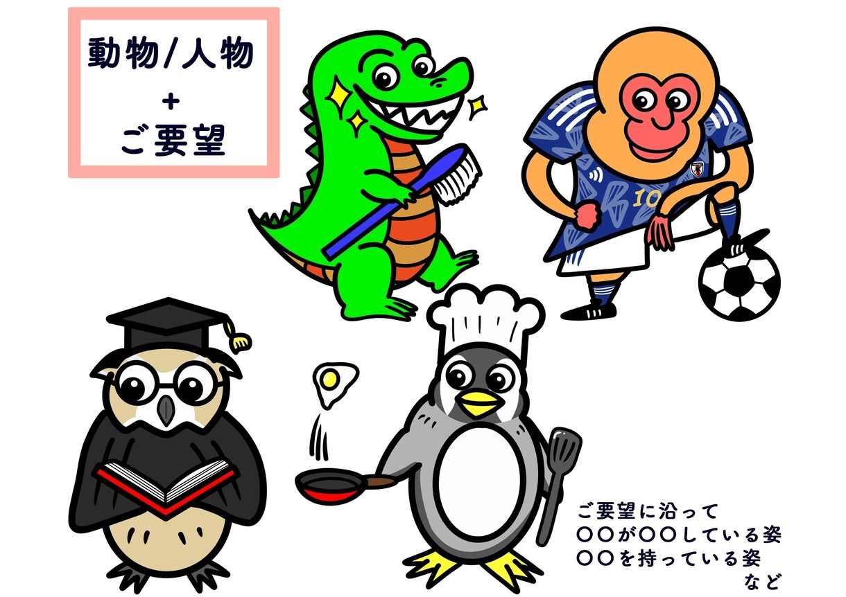 キョロっとした目のキャラをオーダー作成します ポップで使いやすく、あなただけの特別なキャラを実現します！ イメージ4
