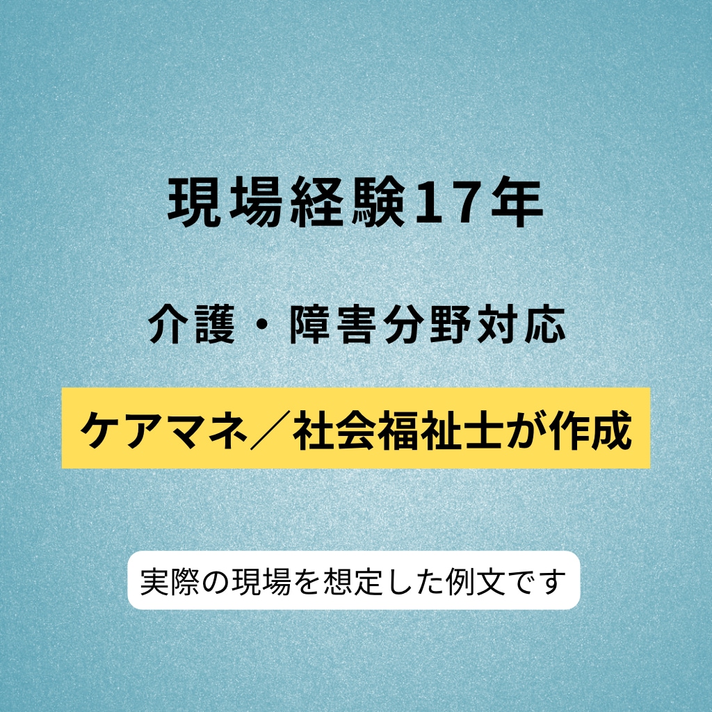 コピペOK 介護ケース記録の例文集をお届けします コピペするだけで記録完了。現場17年が作成 イメージ4