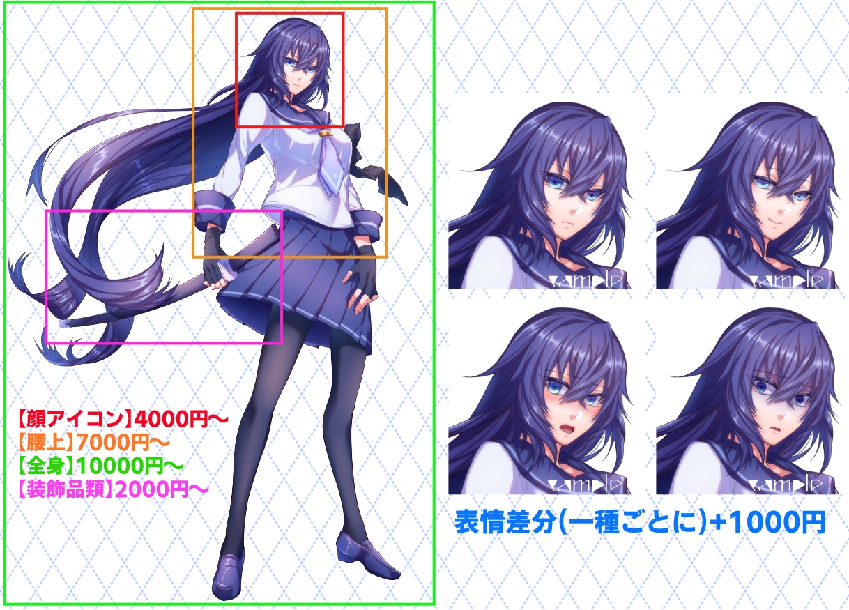 キャラクターイラスト・立ち絵作成いたします TRPGやゲームに使用できるイラストを短納期でお届けします！ イメージ2