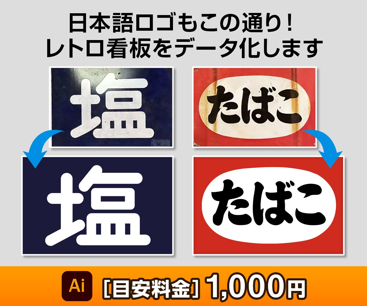 プロの技術で画像をトレース「Aiデータ」変換します 丁寧・迅速・補正、完璧な仕上がりの「Aiデータ」を作成します イメージ9