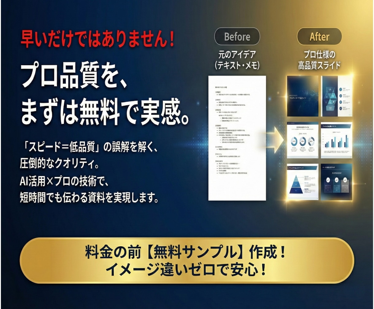 最短即日対応！高品質なパワポ資料を作成代行します お支払前に無料サンプルで安心！元7億COOが勝てる資料を作成 イメージ4