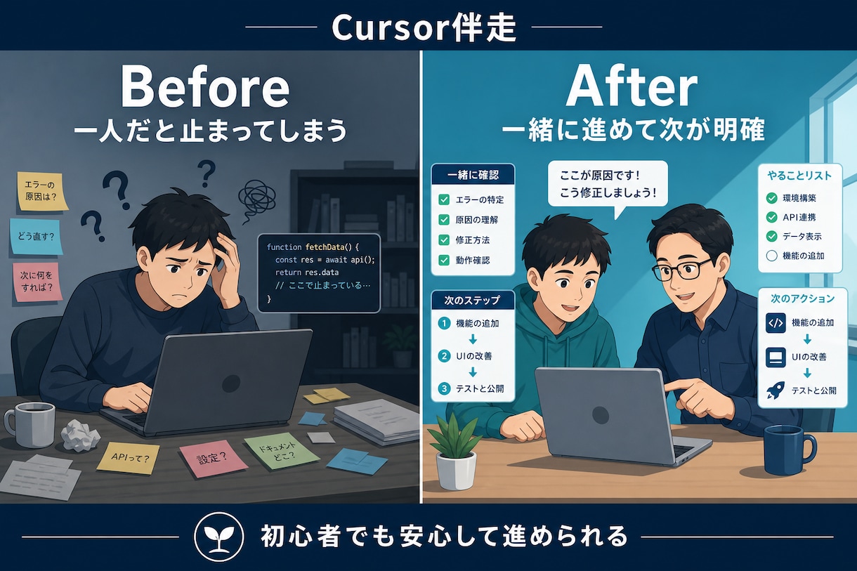 Cursorで作りたいを一緒に形にします 【初心者歓迎】AIコーディングを伴走ですすめます イメージ1