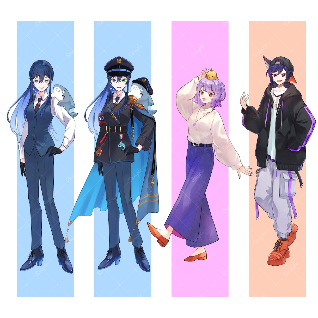 IRIAMの立ち絵や、歌ってみた等の一枚絵描きます アニメ塗り等、ご予算や納期に合わせた塗り方の提案も可能です！ イメージ10