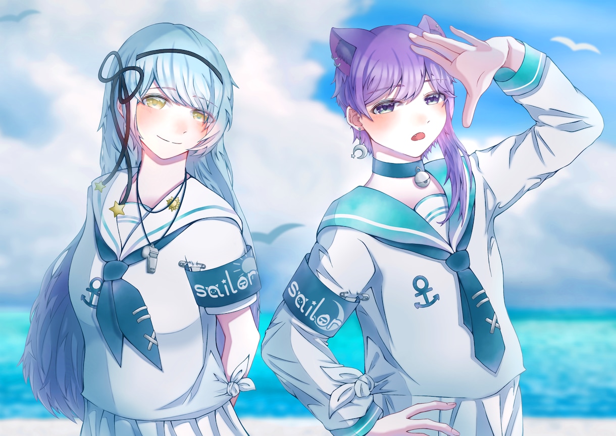 限定割引！貴方だけのサムネイル、アイコン等描きます 丁寧で優しいタッチのイラストです、SNSや配信活動に！ イメージ1