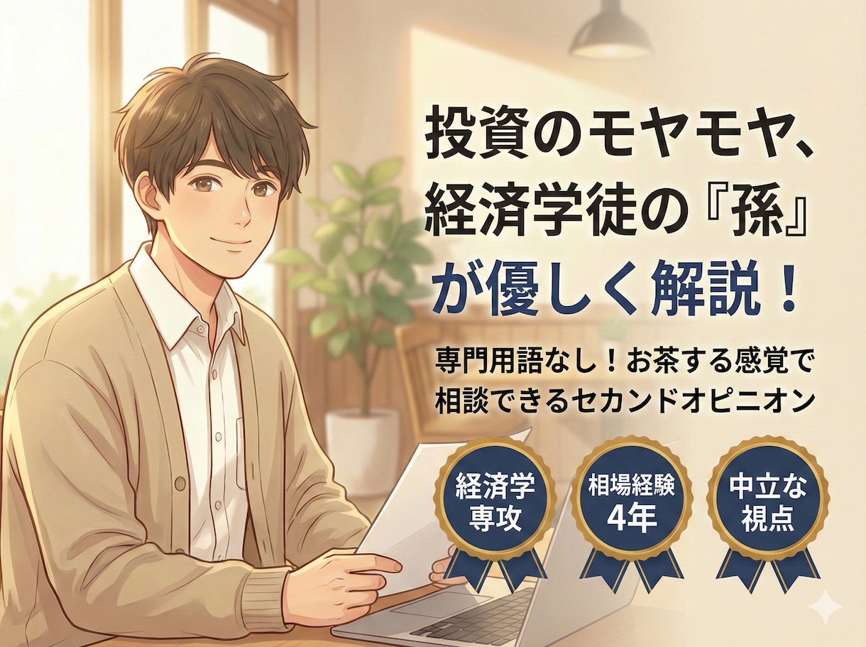 投資のモヤモヤ、経済学徒の『孫』が優しく解説します 資産運用や投資で不安な方へ。専門用語なしで丁寧に紐解きます！ イメージ1