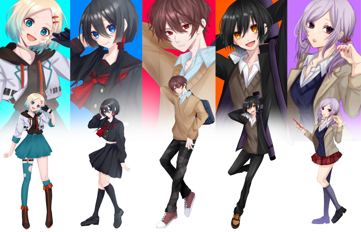 TRPGやゲーム等で使える立ち絵を描きます 可愛い女の子からかっこいい男の子まで幅広く描きます イメージ1