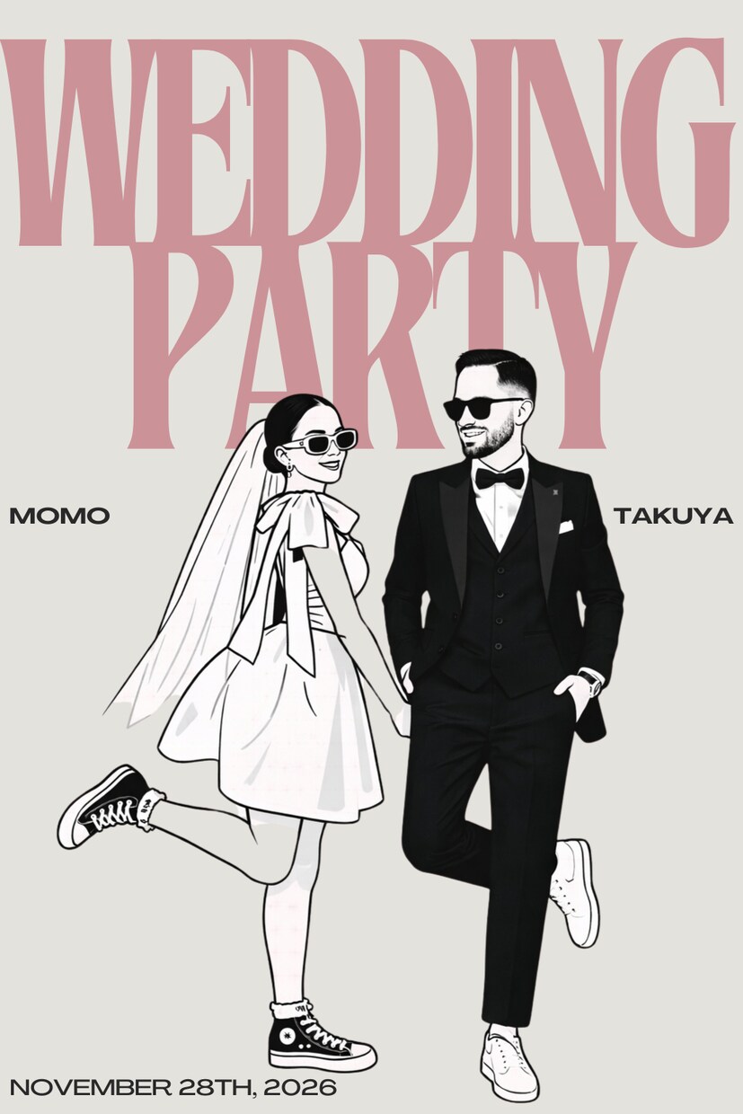 先着5組♡結婚式写真からお洒落線画イラストにします ウェルカムボード・ペーパーアイテム・記念品に◎ イメージ4