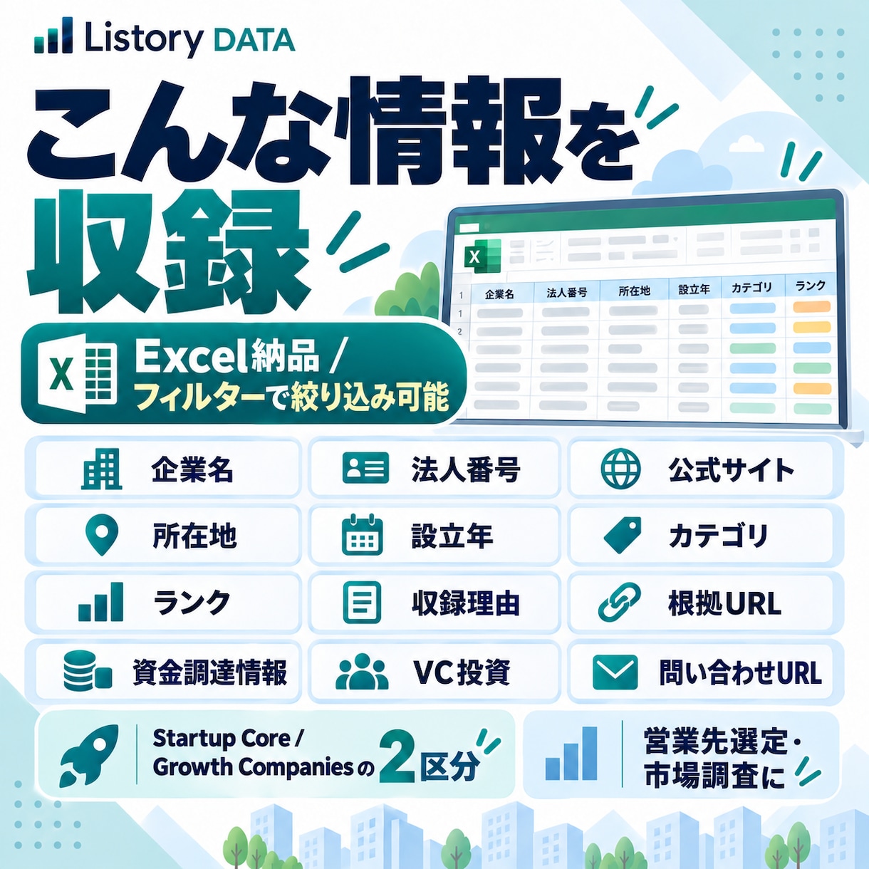 スタートアップ・成長企業5,396社を提供します 公的選定・VC投資・大学発など公開根拠つき｜営業先選定に イメージ2