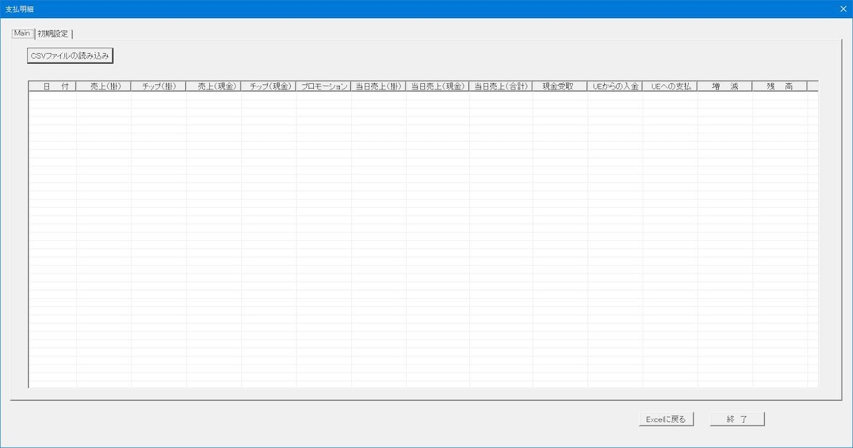 ExcelでUberEatsのCSVを集計します Uber EatsからDLしたCSVファイルを集計します。 イメージ1
