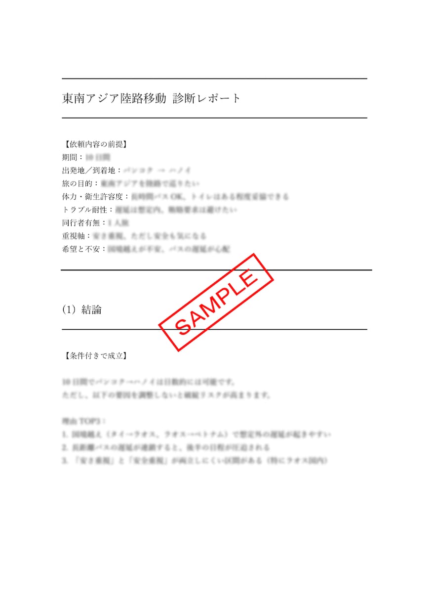 東南アジア陸路旅：詰みポイント診断します 行けるか、どこで詰むか。判断材料を短時間で提供 イメージ2