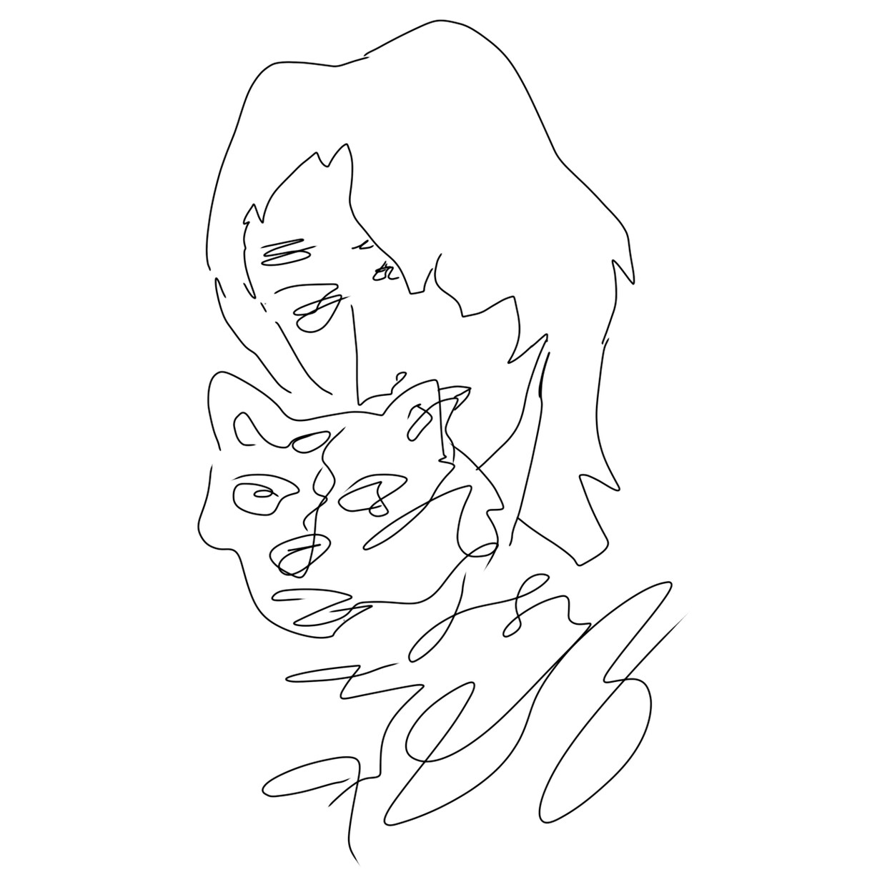 snsのトプ画描きます モノクロオシャレなアート風な絵を描きます。 イメージ2