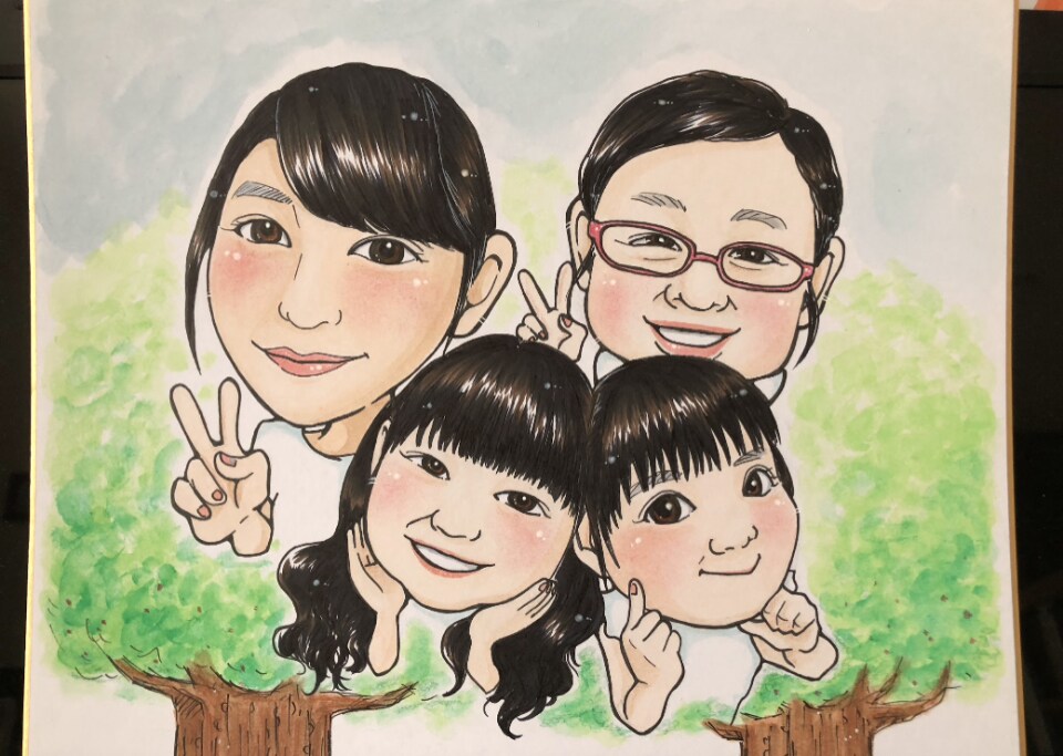 色紙に似顔絵描きます 手描きで描きます。優しく柔らかい雰囲気が得意です。 イメージ3