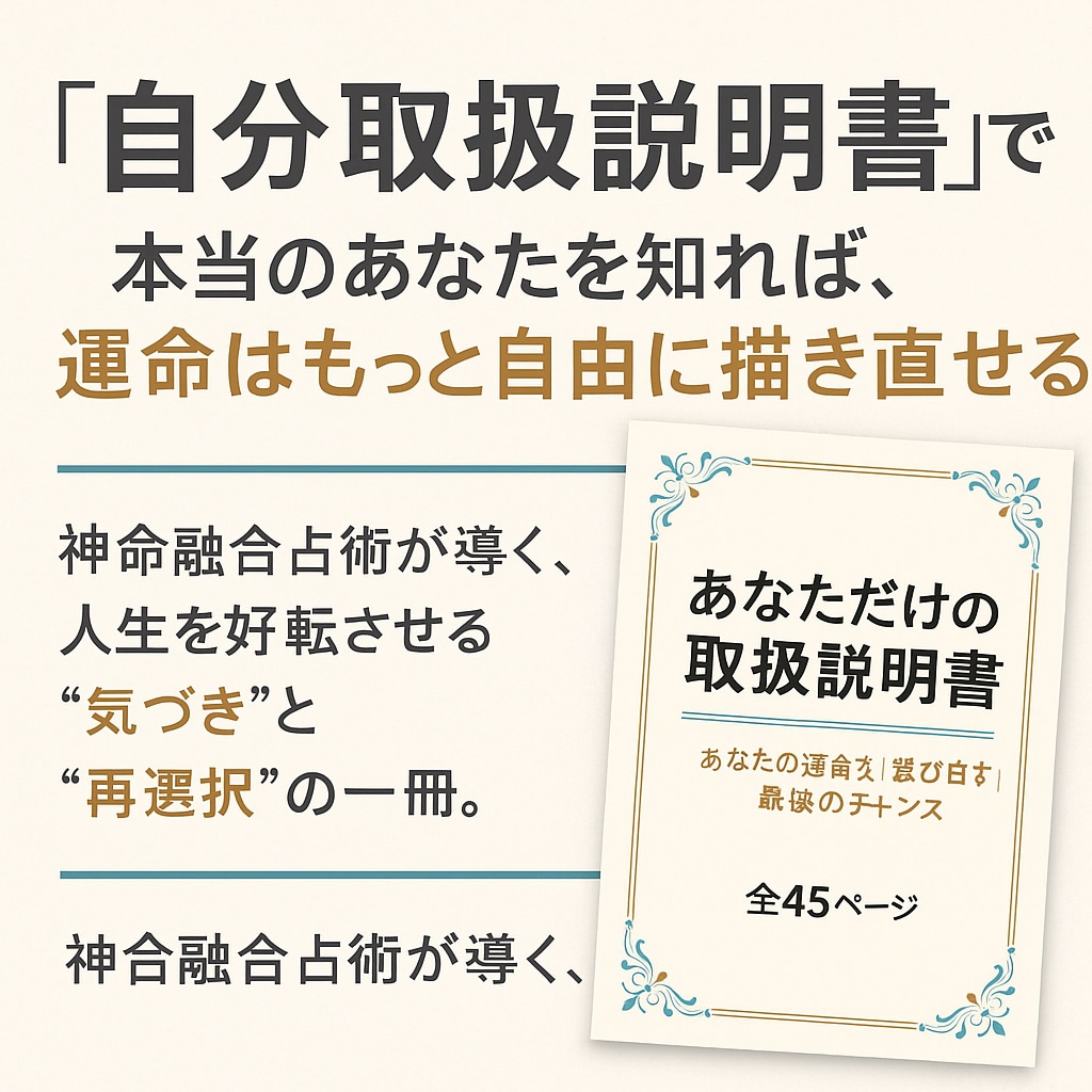 神命融合占術で読む！あなただけのトリセツ作ります 自分取扱説明書で本当の自分知れば、運命は自由に描き直せる イメージ1