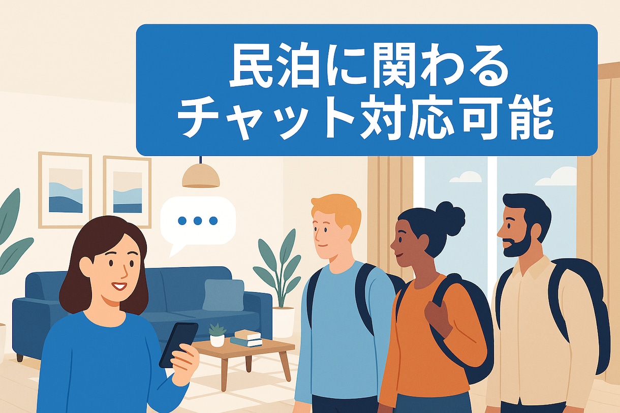 民泊の外国人ゲストとのやり取り代行をいたします 民泊ゲスト対応、丸ごとおまかせ！ 英語・スペイン語対応可能！ イメージ2