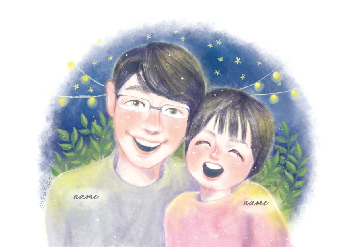 おしゃれで、かわいい似顔絵お届けします 記念日やSNSアイコンにオススメ♪ イメージ5