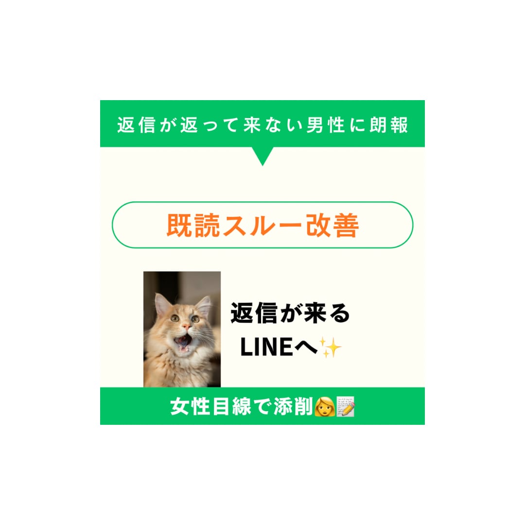 LINE改善、既読スルー対策｜女性目線で添削します 女性から返信来ない方必須！既読スルーさせません✨ イメージ1