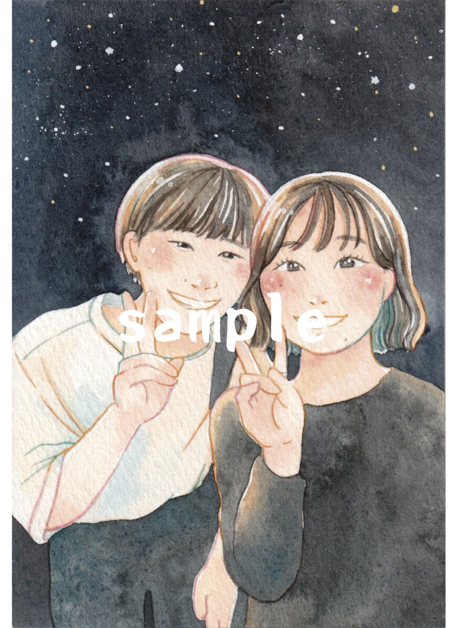 水彩タッチで温かみのある似顔絵お描きします プレゼントや記念日などにいかがでしょうか？ イメージ7