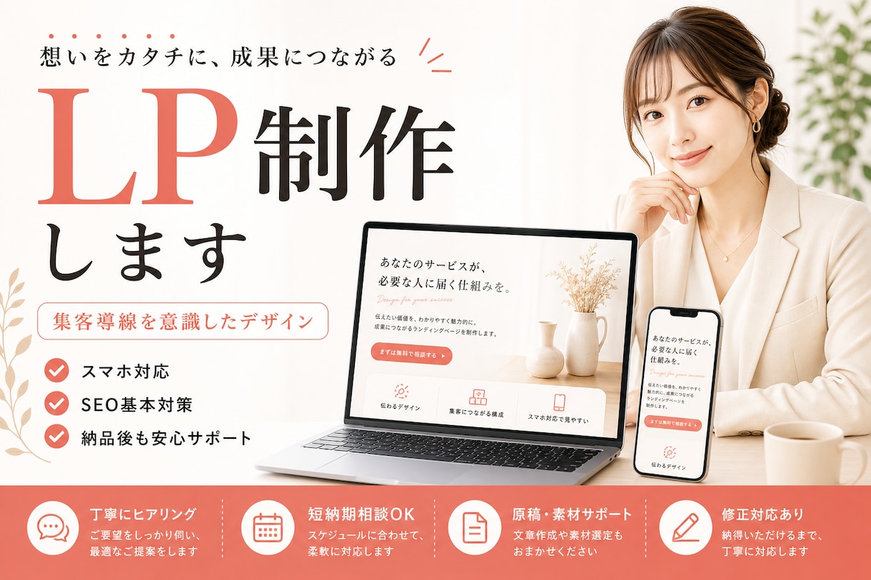 低コストで伝わるホームページ・LPを制作します 【最短24時間】ご要望に合わせたサンプルサイトをスピード提示 イメージ1