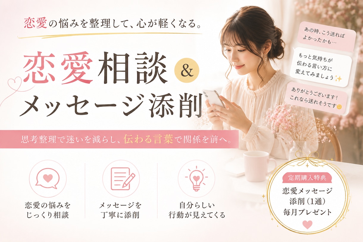 恋愛戦略整理！なぜうまくいかないの？を解決します なぜ恋愛が下手くそなのかを構造的に分析し、改善策を提示します イメージ1