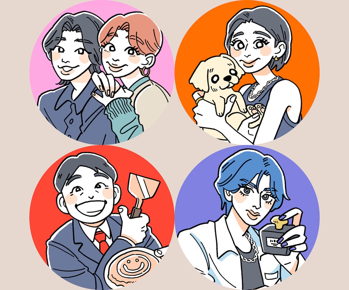 シンプルなアイコンイラスト作成いたします SNS、ブログ、名刺などにお使いいただけます イメージ1
