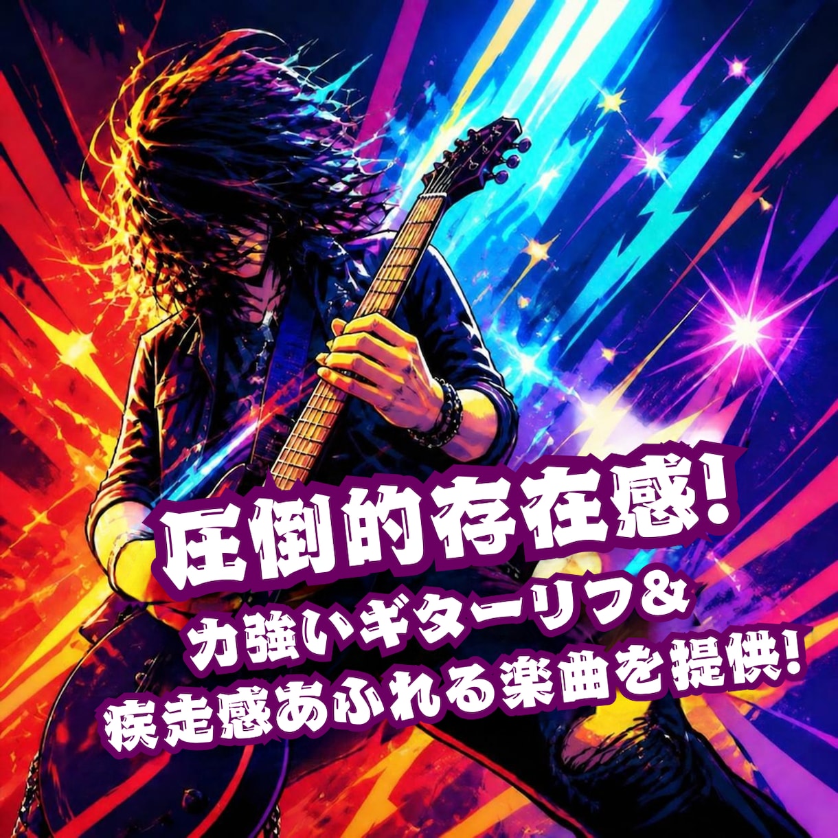 エレキギターが唸る！本格ロック曲・BGM制作します 圧倒的存在感！力強いギターリフ＆疾走感あふれる楽曲を提供！ イメージ1