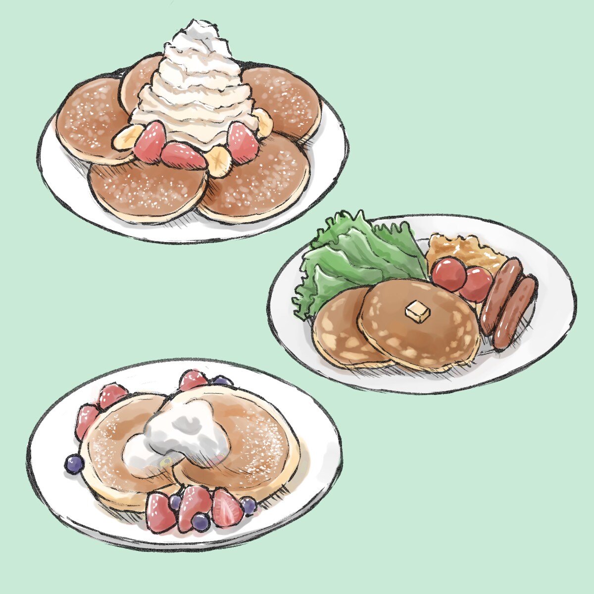 食べ物のイラスト描きます 手描き風の食べ物のイラストを描きます。 イメージ2