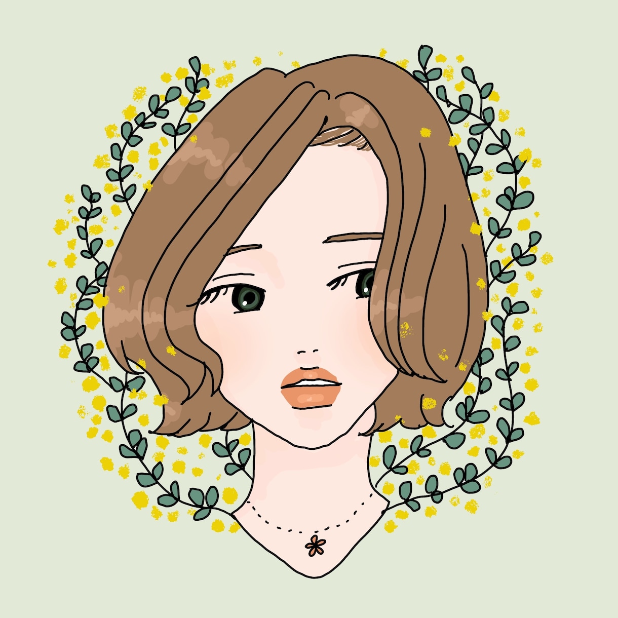 お好きなモチーフ付♡似顔絵SNSアイコン作成します お気に入りのお花、スイーツ、ジュエリーなどと一緒に♪ イメージ3