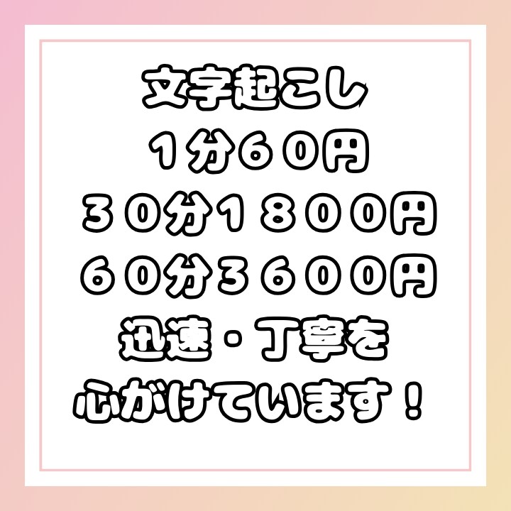 １分60円〜で動画・音声の文字起こしを受注します 面倒な文字おこしを代行いたします！ イメージ1